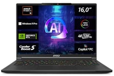 MSI Stealth A16 AI A3XVGG-203-16" UHD 120Hz Display, AMD Ryzen AI 9 HX 370, 32GB LPDDR5X RAM, 2TB SSD, NVIDIA RTX