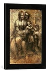 'Encadré Image de Leonardo da Vinci "The Virgin and Child with SS. Anne and John the Baptist, c.1499, dans le cadre de haute qualité Photos fait main Impression artistique, 30 x 40 cm Noir mat