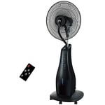 Mazda - Ventilateur Brumisateur Clara 2.0 - Diamètre 40cm - Contenance réservoir 3,3L - télécommande inclus - Brumisateur programmable - Plateau 360° - Noir