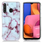 Samsung Marble Galaxy A21 kuoret - Ruusu / Valkoinen