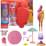 Barbie Color Reveal Foam! Doll & Pet Friend with 25 Surprises: Scented Bubble Solution, Outfits, Hair Extension, Accessories, Kid Bracelet & Charm Hidden in Sand, Gift for Kids 3 Years & Older