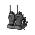 Choyclit - 2PCS BF-88E 1500mAh Walkie-talkie en veille ultra-longue durée eu Standard Noir