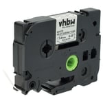 vhbw 1x Ruban compatible avec Brother PT E550W, E550WVP imprimante d'étiquettes 1,5m x 5,8mm Noir sur Blanc, cassette de gaine thermorétractable