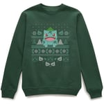 Pokémon Deck The Halls Unisex Christmas Jumper - Green - L - Green