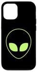 Coque pour iPhone 14 Tête d'extraterrestre verte – drôle OVNI amateur d'alien style années 90 cosmique