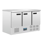 Polar Refrigeration G-Series Table réfrigérée à trois portes 235 W 368 litres, acier inoxydable, 2°C à 5°C, 880(H) x1370(W) x700(D) mm, 3 étagères, classe énergétique C, capacité utile : 308Ltr, G622