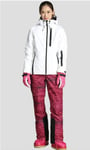 SJIUH Combinaison de Ski,Combinaison De Ski Femme Veste De Ski Blanche Femme Costumes De Snowboard Femme Costume De Sport d'hiver Ski Montagne Snowboard Vêtements De Neige, Ensemble Rouge, 34,16