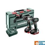 Metabo Combo Set 2.1.15 18v Combi Hammer Drill & Impact Driver Kit Inc 2x 5.5...