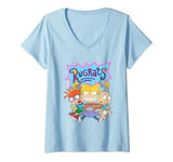 Womens Rugrats Angelica Hugging Tommy & Chuckie V-Neck T-Shirt