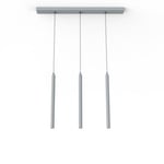 LUMICOM - STELO TRACK 3X Suspension, LED INTEGREE, 12.6W, 4000K, métal, gris, H.40cm