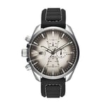 Diesel Montre pour Homme Ms9 Chrono, Mouvement Chronographe à Quartz, Boîtier en Acier Inoxydable Argenté de 47 mm avec Bracelet en Silicone, Dz4483