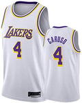 Hyzb Sport Basketball Jersey Lakers 4 Caruso Respirant Wear Basketball résistant en Tulle brodé Swingman Maillots Maillots Sport T-Shirt (Color : A, Size : XL(180~185CM/85~95KG))
