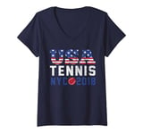 Womens USA Tennis US New York 2018 Open T-Shirt Men Women Kids V-Neck T-Shirt