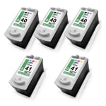 5x Eco Ink 3+2 Replaces Canon CL41 PG40