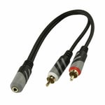 HQ 3.5mm Y Adapter Audio Cable Stereo Female Mini Jack to 2 RCA Male Adapter AUX