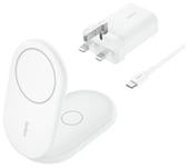 Belkin 2 in 1 MagSafe Compatible Wireless Charger Qi2- White