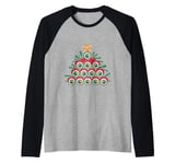 Funny Christmas Tree Love Sushi Tree Sushi Lover Sushi Memes Raglan Baseball Tee