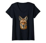 Womens Cool looking jackal aniimal V-Neck T-Shirt