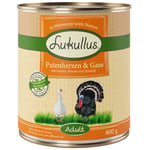 15 % rabatt! 24 x 800 g Lukullus Naturkost - Adult kalkonhjärta & gås