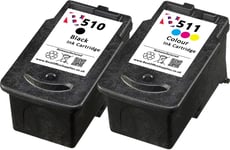 Refilled PG 510 & CL 511 Ink Cartridges fit Canon Pixma MX 350 Printer