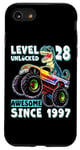 iPhone SE (2020) / 7 / 8 Level 28 Unlocked T Rex Monster Truck Dinosaur 28th Birthday Case