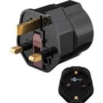 Power Adapter Schuko med jord (Type F, CEE 7/4) > UK 3-pin hanstik (Type G, BS 1363)