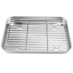 9 Inch Toaster Oven Tray and Rack Set, Small Stainless Steel Baking Pan4857