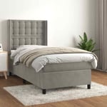 Lit � sommier tapissier et matelas Gris clair 90x190 cm Velours