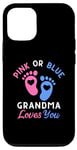 Coque pour iPhone 15 Pro Rose ou bleu Grandma Loves You