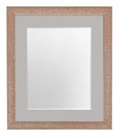 FRAMES BY POST Glitz Rose Gold Picture Photo Frame with Light Grey Mount 10 x 10 Image Size 8 x 8 Inch Plastic Glass