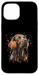 Coque pour iPhone 15 Chocolate Labrador Pop Art Écouteurs amusants Chocolate Lab