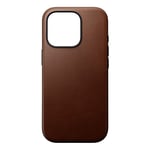 iPhone 16 Pro Nomad Modern Leather Skal - MagSafe Kompatibel - Brun