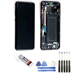 VITRE+ ECRAN LCD SUR CHASSIS POUR SAMSUNG GALAXY S8 PLUS G955F NOIR + OUTILS