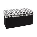 Paris Prix - Banc Pliable & Coffre 'Mirage' 76cm Noir & Blanc