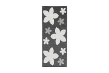 Plastmatta Flower 70x250 Vändbar PVC Svart - Horredsmattan Grå,Vit,Svart