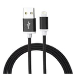 Cable Lightning pour iPhone 13 mini-iPhone 13-iPhone 13 Pro-iPhone 13 Pro max - Nylon Noir 3 Mètres - Yuan Yuan