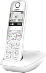 A695-Telephone Dect Sans Fil-Grand Ecran A Haut Contraste-Excellente Qualite Audio-Fonction Mains Libres-Protection D'Appel,Blanc[Version Française]