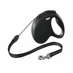 Flexi Classic Cord Extending Lead In Black For Dogs - 5 M - Medium