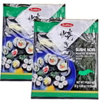 Sukina Sushi Nori Roasted Seaweed Laver Korean High Quality (2 Packs, 20 Sheets)