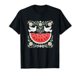 Free Palestine Fruits Flowers Birds Dove Watermelon Map T-Shirt