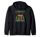 Ugly Xmas Sweater Style Musical Marimba Christmas Zip Hoodie