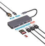 AV:Link | 7 Ports USB 3.2 Type-C Multi-Hub Connectivité Polyvalente pour Ordinateurs Portables et appareils. HDMI 4K, PD 100W, Transfert de données Rapide, Plug & Play, Design élégant