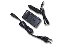 vhbw Chargeur compatible avec Sony caméscope DCR-SX31, DCR-SX31E caméra caméscope action-cam + câble de voiture + témoin de charge 4,2 V