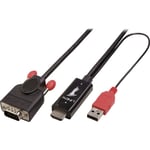 Lindy - Câble adaptateur hdmi / vga Fiche mâle hdmi-a, Fiche mâle vga 15 pôles 1.00 m noir 41455 Câble hdmi C242041