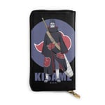 Gintamade N-Aruto Akatsuki Kisame Portefeuille long en cuir véritable, Noir (Noir) - Black-48