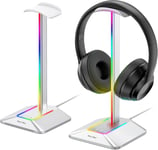 Support Casque Gamer Rgb Porte Casque Gaming Accessoire Led Repose Casque Avec 7 Modes D'Éclairage, Base En Caoutchouc Antidérapante, Pour Pc Gamer, Casque Gaming, Silver (Argent)[QUE072611]