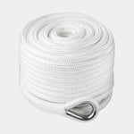 NOCK Blyad ankarlina med rostfri kaus Norrpada, 24-flätad polyester, Ø14 mm, 40 meter (bly 15 meter), vit