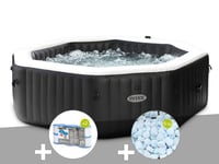 Kit spa gonflable Intex PureSpa Carbone octogonal Bulles et Jets 6 places + 12 filtres + 5 kg de sel