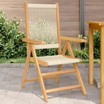 Prolenta Premium - Chaises De Jardin Lot De 2 Beige Bois D'acacia Et Polypropylène