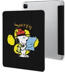 Étui Pour Ipad Pro 2021 Peanuts Snoopy 12,9 Pouces, Type Ordinateur Portable, Support À Trois Volets Avec Porte-Stylo, Veille/Réveil Automatique